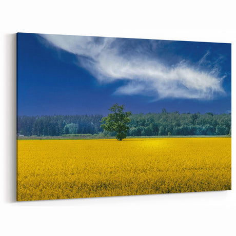 Ukrainian Art Prints – Golden Field and Tree Landscape Ukraine Canvas Art