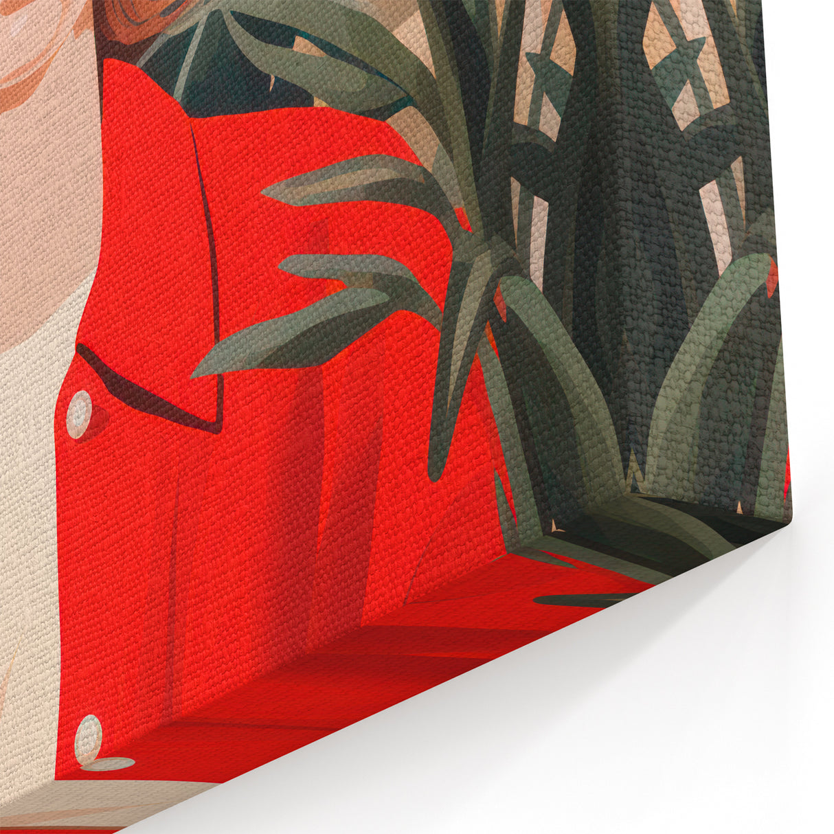 Maximalist Wall Art - Bold Portrait of Stylish Woman in Red for Eclectic Decor