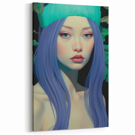Maximalist Wall Art: Vibrant Portrait with Eclectic Bold Colors Decor