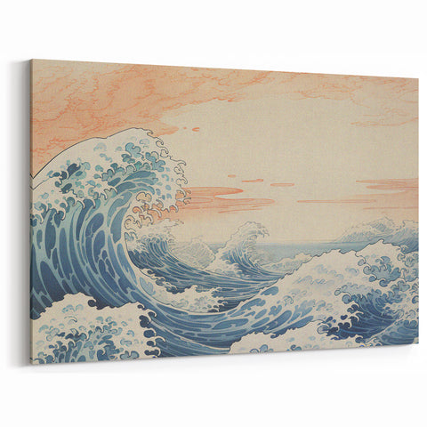 Electric Ocean Waves Wall Art – Abstract Vibrant Electric Art Print