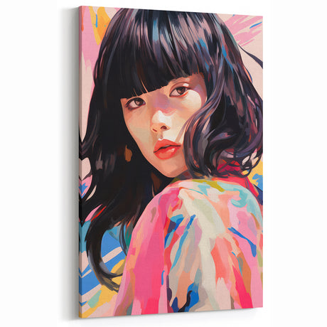 Maximalist Wall Art - Bold Eclectic Portrait - Vibrant Colorful Decor Piece