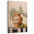 Maximalist Wall Art - Bold Still Life with Olive Vase - Vibrant Decor Piece