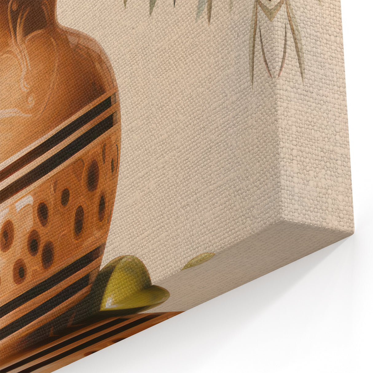 Maximalist Wall Art - Bold Still Life with Olive Vase - Vibrant Decor Piece