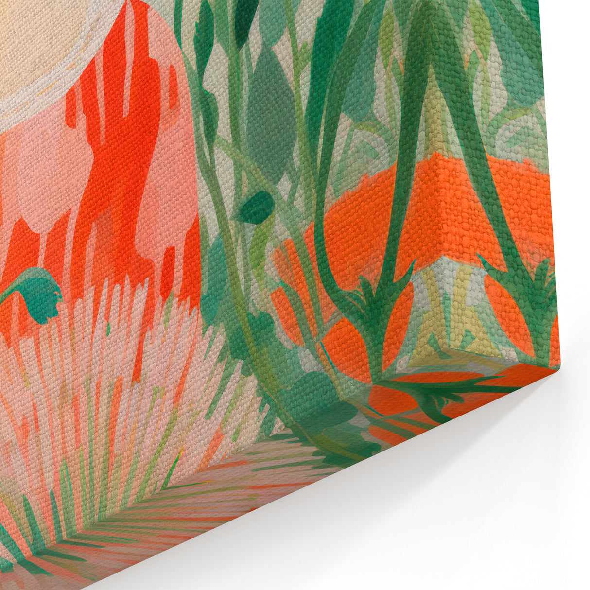 Maximalist Wall Art - Bold Floral Portrait with Red Hat - Vibrant Decor