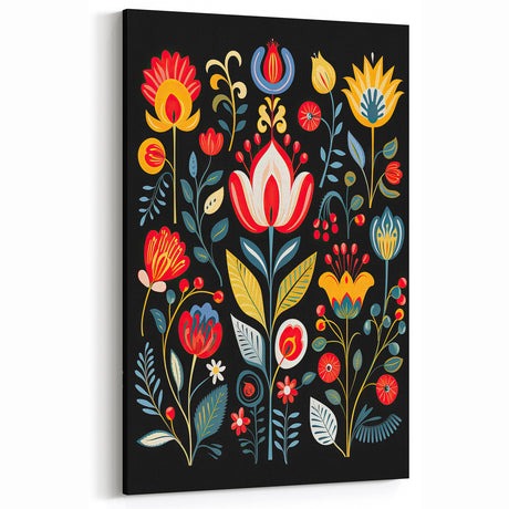 Scandinavian Wall Decor | Vibrant Floral Nordic Art Print