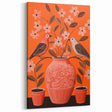 Maximalist Wall Art - Bold Floral Birds Scene - Vibrant Eclectic Decor