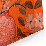 Maximalist Wall Art - Bold Floral Birds Scene - Vibrant Eclectic Decor