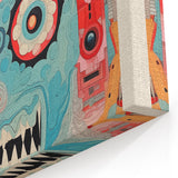 Abstract Electric Wall Art – Bold Vibrant Electric Monster Face Print
