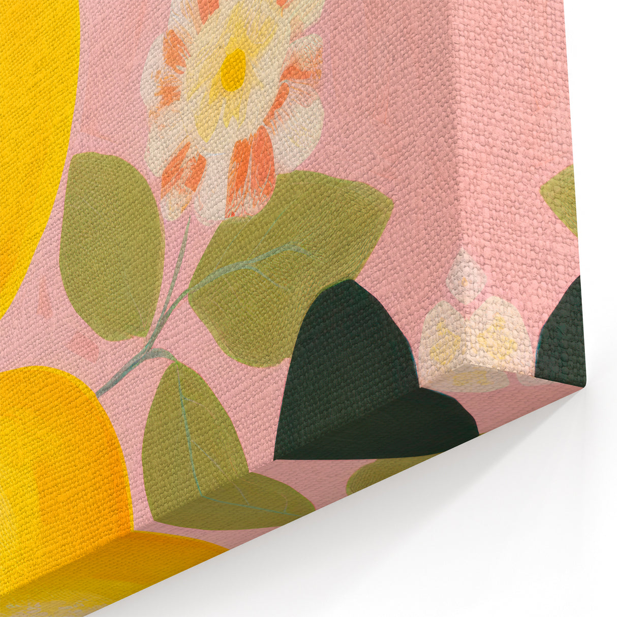 Maximalist Wall Art - Bold Lemon and Floral Design - Vibrant Decor Piece