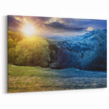 Ukraine Canvas Art – Day to Night Landscape Ukrainian Scenery Print