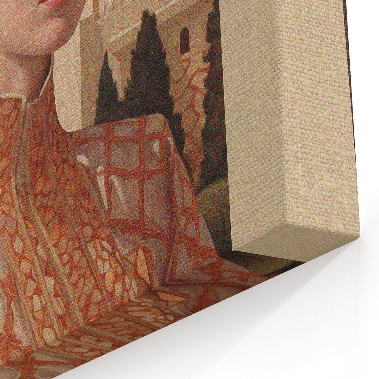 Electric Wall Art – Elegant Portrait of Woman in Palace Setting Electric Print