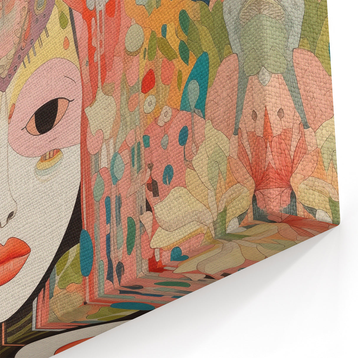 Electric Wall Art – Vibrant Abstract Floral Mask Electric Art Print