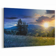 Ukraine Framed Art – Mountain Landscape with Sunset and Moonrise Print