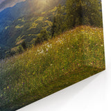 Ukraine Framed Art – Mountain Landscape with Sunset and Moonrise Print