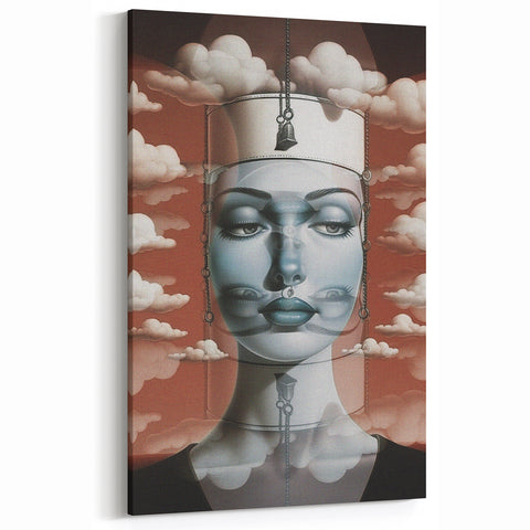 Electric Wall Art – Surreal Portrait with Clouds Electric Art Print