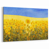 Ukraine Canvas Art – Vibrant Sunflower Field Ukrainian Scenery Print