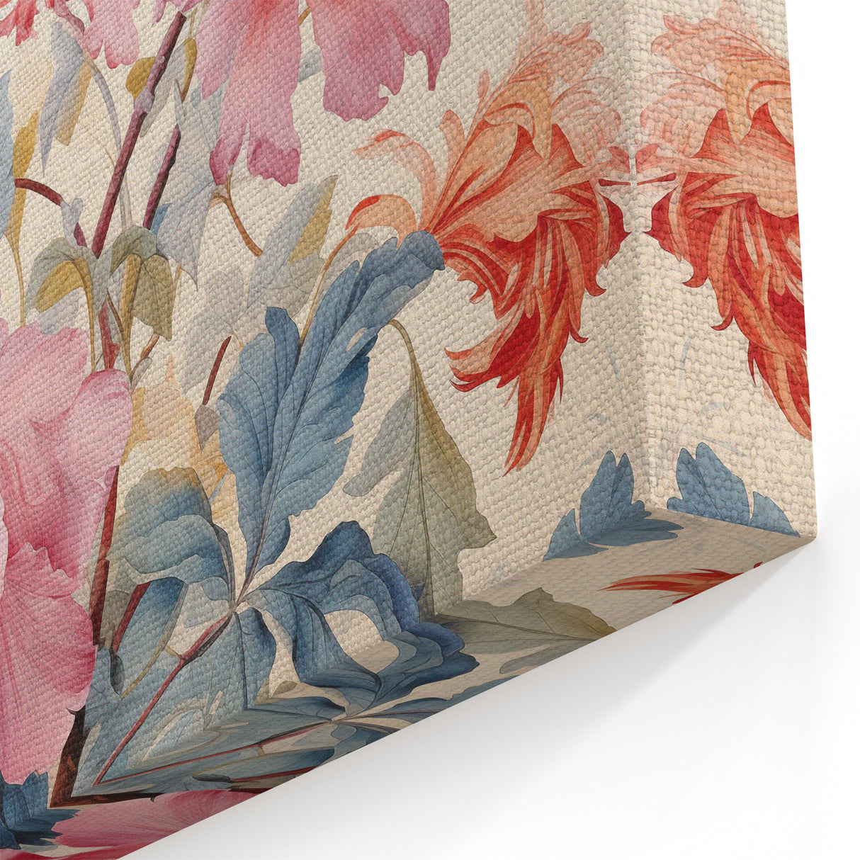 Electric Wall Art – Soft Pink Floral Bouquet with Blue Leaves Electric Print