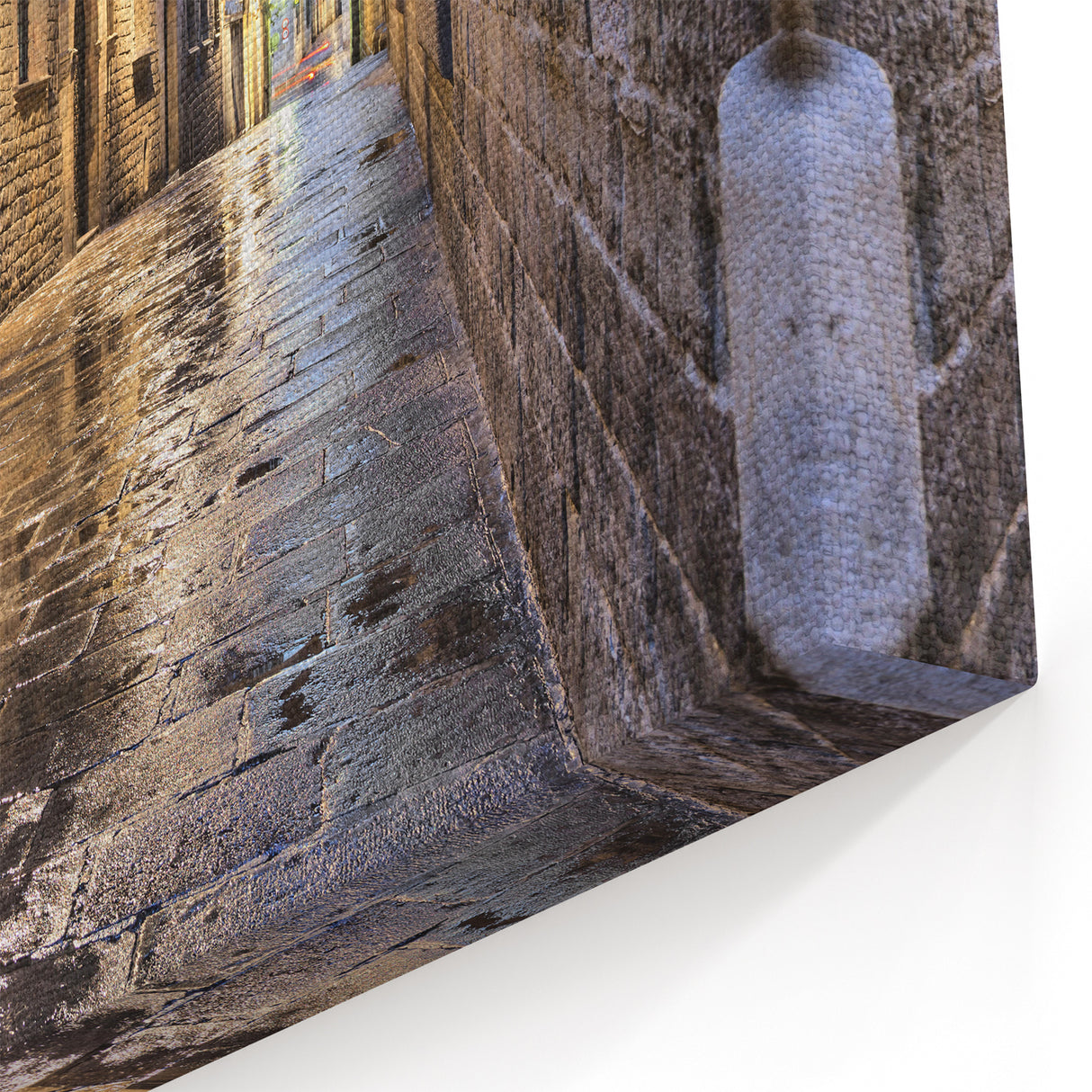 Barcelona Cityscape Art - Historic Street Scene Framed Canvas Print