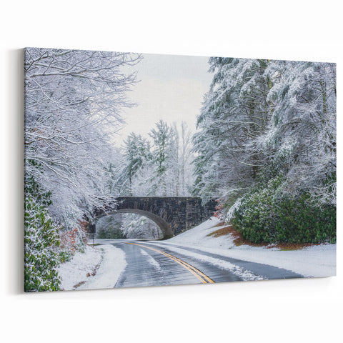 Blue Ridge Winter Wonderland Wall Art – North Carolina Scenic Snowy Landscape