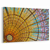 Barcelona Framed Art - Colorful Stained Glass Ceiling Print