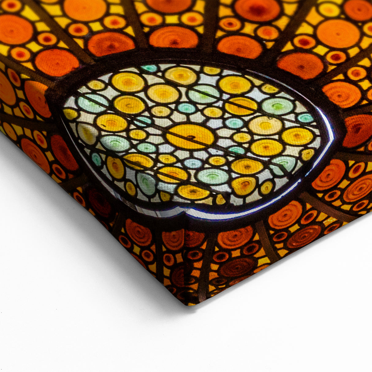 Barcelona Framed Art - Colorful Stained Glass Ceiling Print