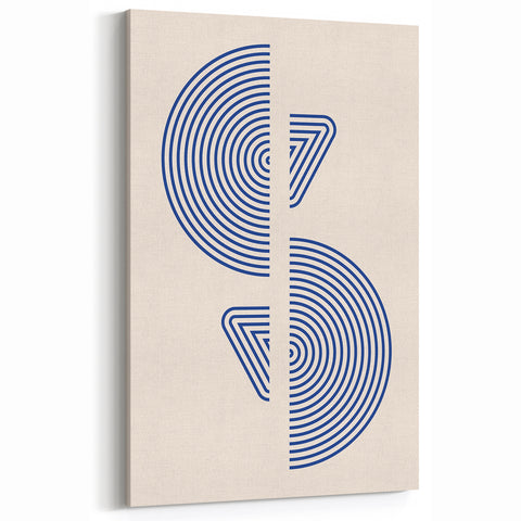 Boho Wall Art | Abstract Geometric Royal Blue Print | Modern Decor