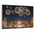 Barcelona Landscape Art - Festive Fireworks Over Montjuïc Print