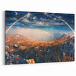 Ukraine Canvas Art – Rainbow Over Misty Hills Landscape Print