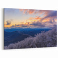 Blue Ridge Wall Art – Frosty North Carolina Mountains Sunset Landscape Print