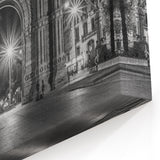 Barcelona Framed Art - Arc de Triomf Nighttime Black & White Print