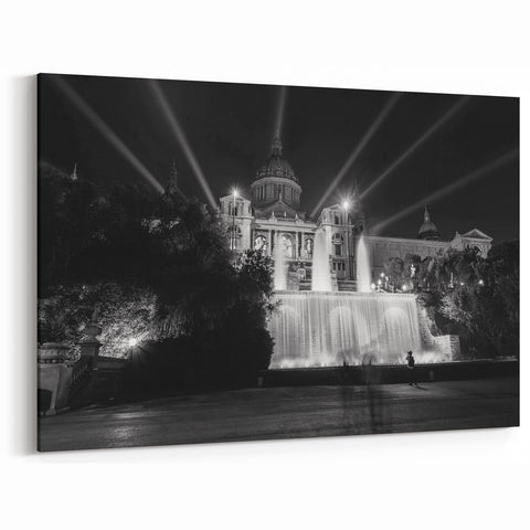 Barcelona Photography Prints - Montjuïc Fountains and Palace Night Scene