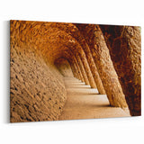 Scenic Barcelona Artwork - Park Güell Stone Archway Architectural Print
