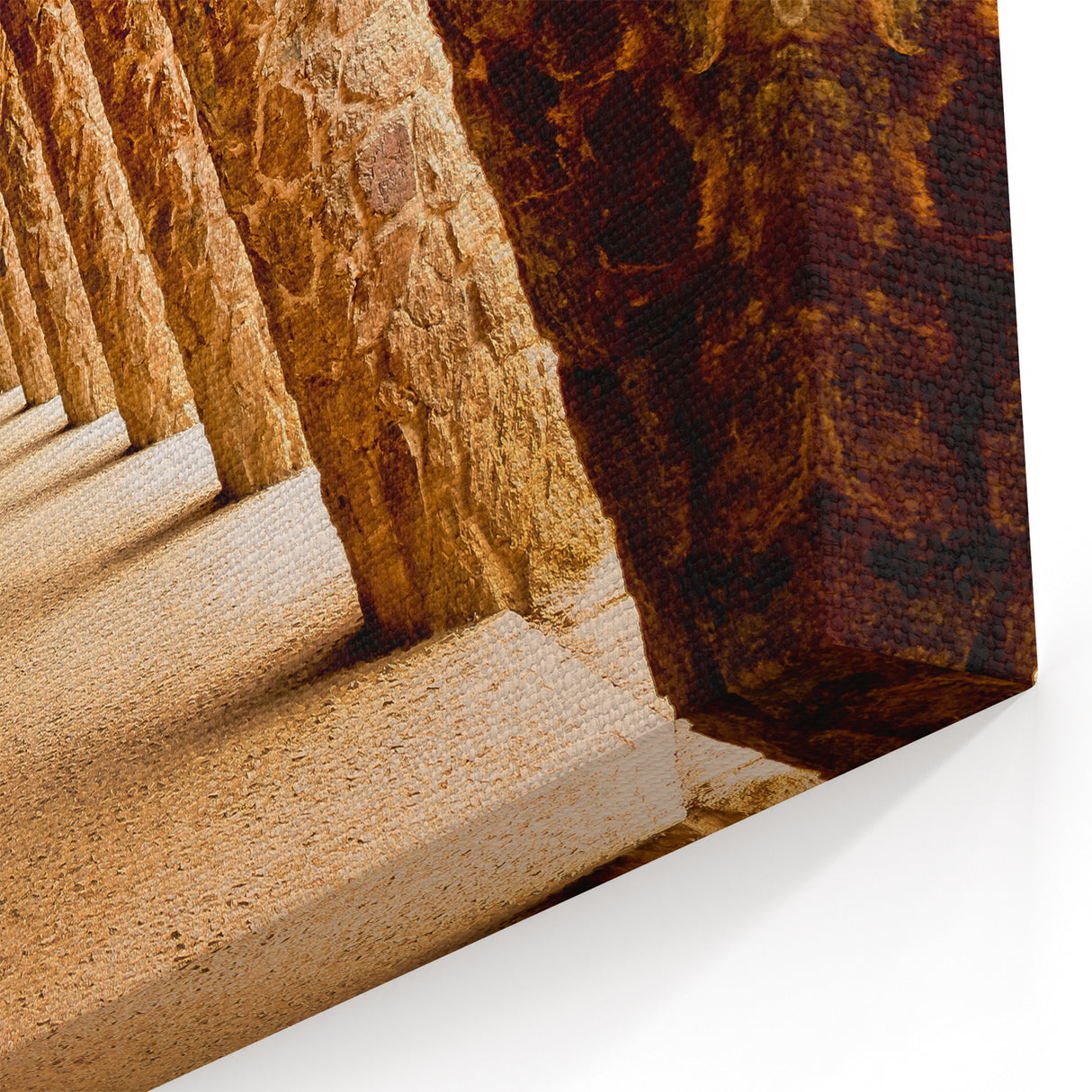 Scenic Barcelona Artwork - Park Güell Stone Archway Architectural Print