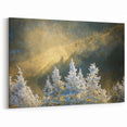 Blue Ridge Framed Art – North Carolina Frosty Pine Trees in Golden Light