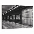 Barcelona Framed Art - Urban Metro Station in Motion Black & White Print