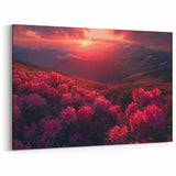 Ukraine Wall Art – Pink Flowers and Sunset Landscape Canvas Print