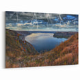 Ukraine Landscape Art – Thunderstorm Over River and Cliffs Print