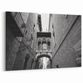 Barcelona Canvas Prints - Gothic Quarter’s Historic Architecture in Black and White