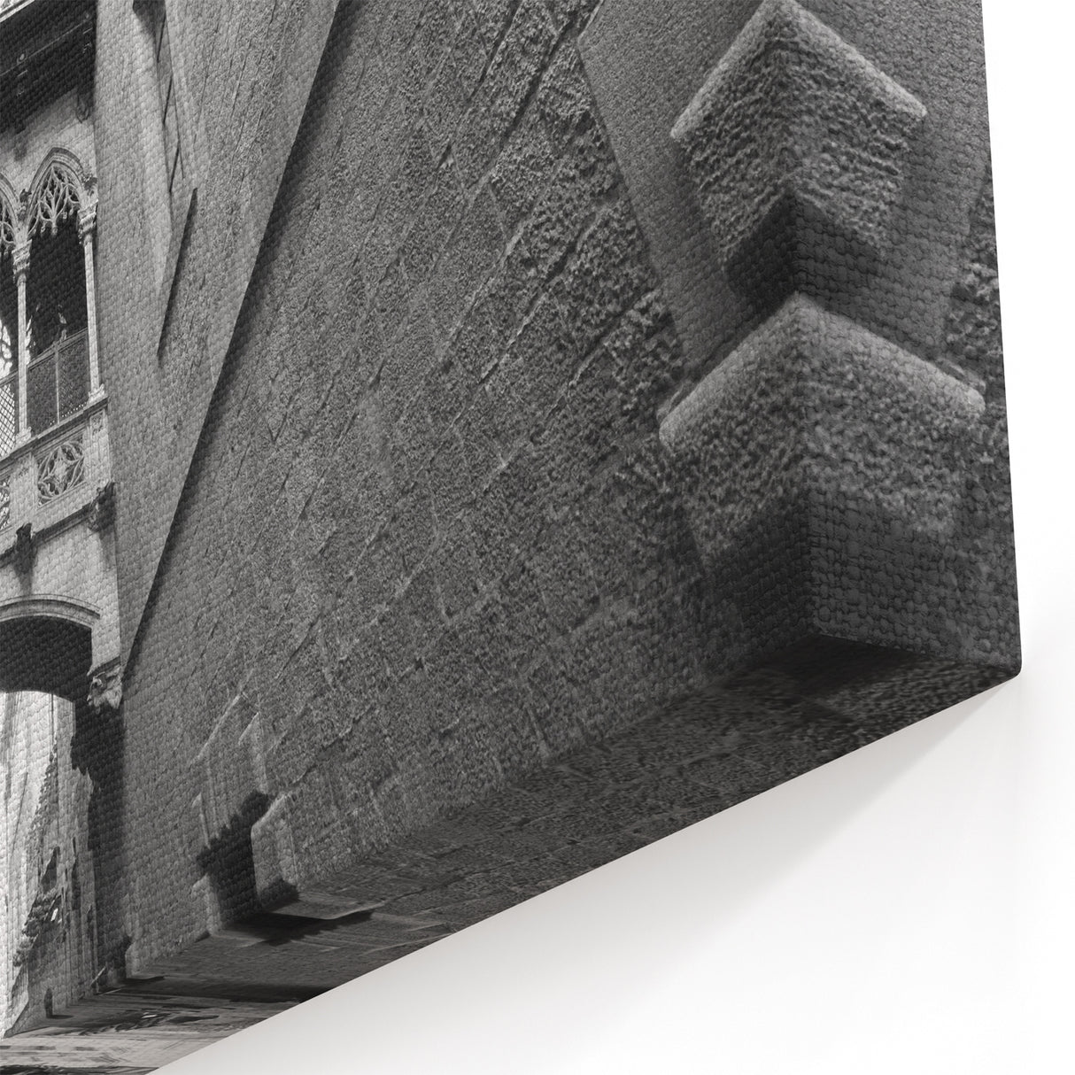 Barcelona Canvas Prints - Gothic Quarter’s Historic Architecture in Black and White