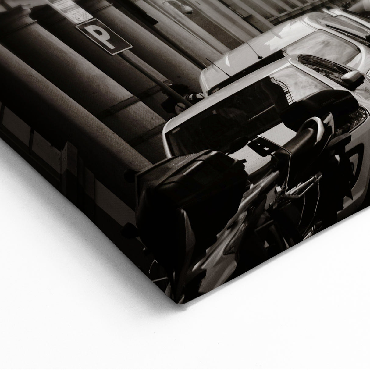 Barcelona Cityscape Art - Gothic Cathedral View in Black and White