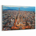 Scenic Barcelona Artwork - Aerial View of Sagrada Família at Dusk