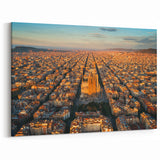 Barcelona Canvas Prints - Aerial View of Sagrada Família at Golden Hour