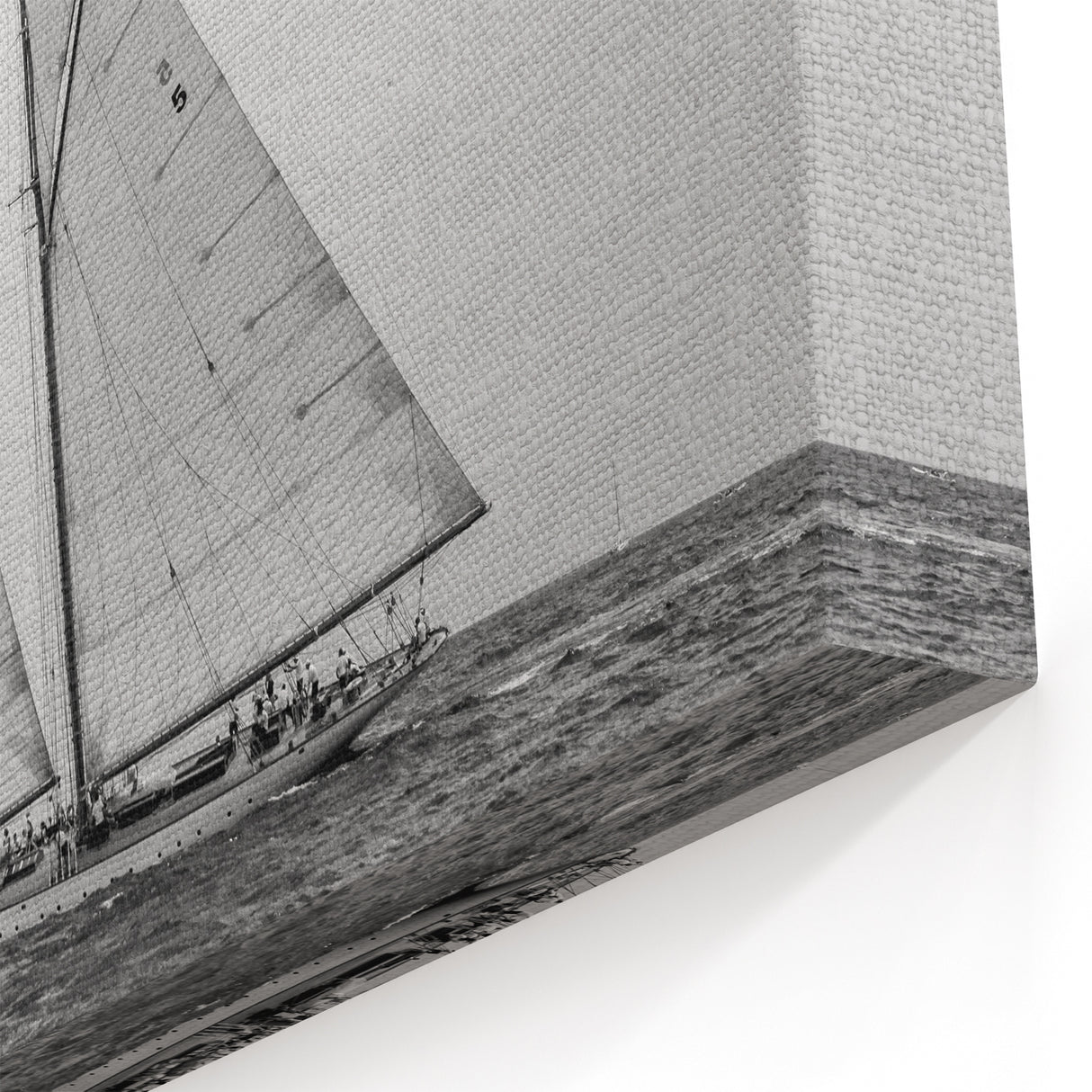 Barcelona Wall Art - Sailing Ship on the Open Sea in Black and White