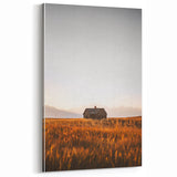 Rustic Landscape Wall Art - Abandoned Farmhouse in Golden Field
