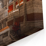 Barcelona Cityscape Art - Ornate Gothic Cathedral Interior with Statues