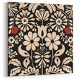 Scandinavian Floral Wall Art | Nordic Black and Beige Art Print | Hygge