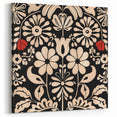 Scandinavian Floral Wall Art | Nordic Black and Beige Art Print | Hygge