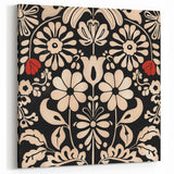 Scandinavian Floral Wall Art | Nordic Black and Beige Art Print | Hygge