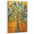 Scenic Barcelona Artwork - Vibrant Mosaic Tree with Golden Background