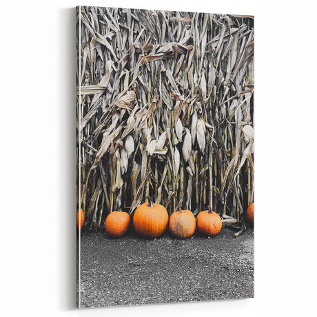 Rustic Fall Wall Art - Pumpkins and Cornstalks for Farmhouse Decor